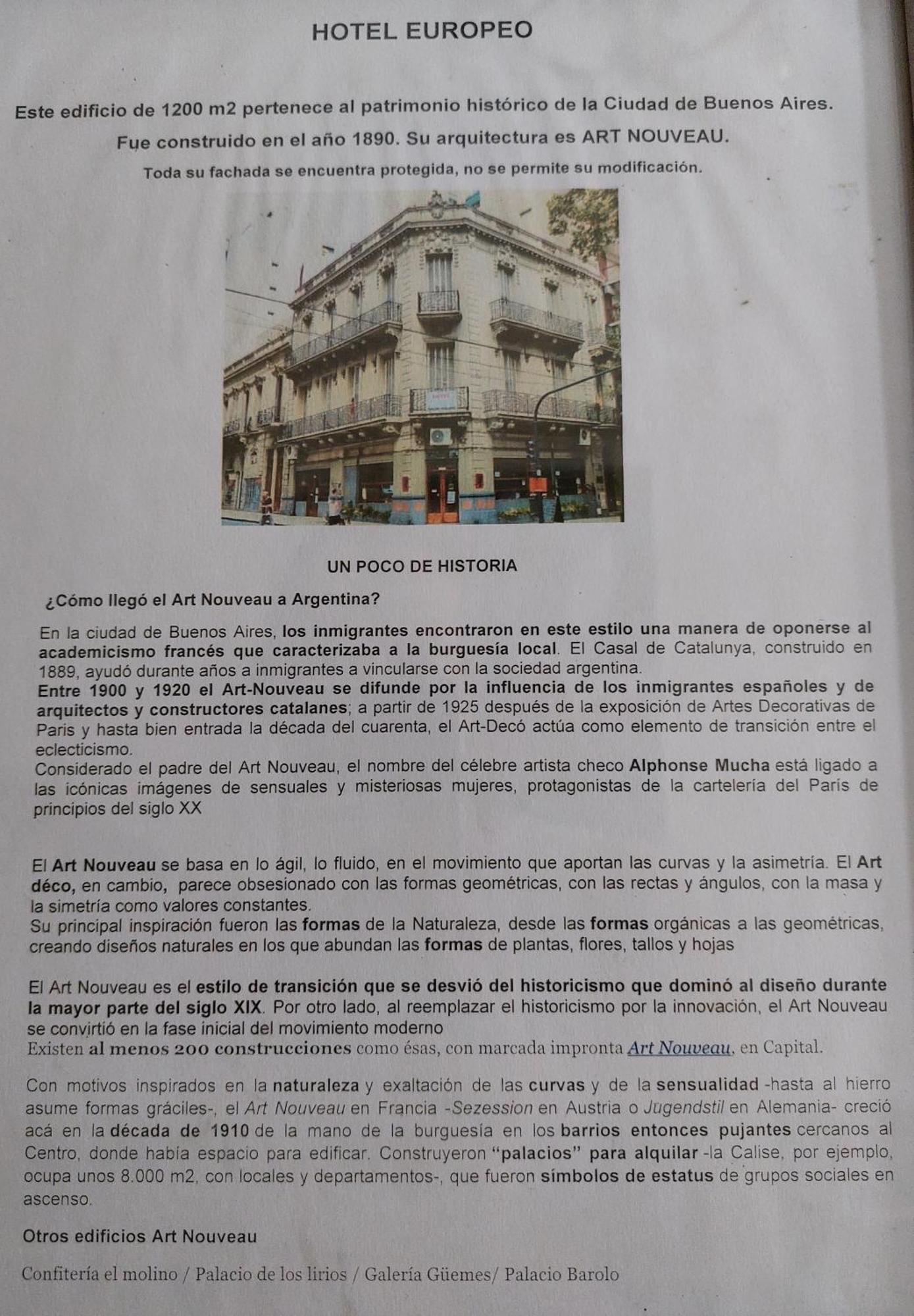 Hotel Europeo Buenos Aires Dış mekan fotoğraf